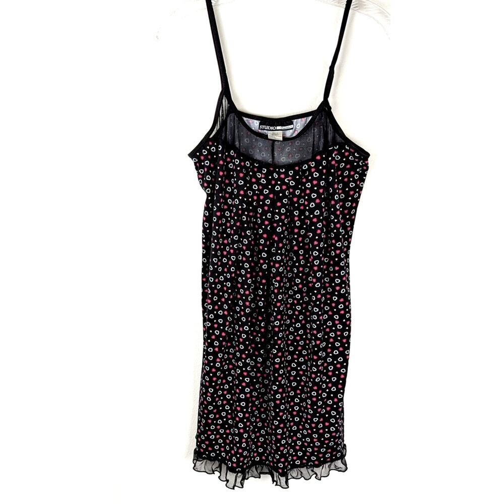 Studio Donatella long cami or Nighty szL Poly /Spandex nylon mesh coquette EUC.